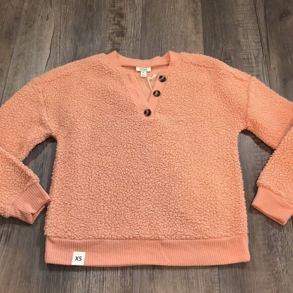a.n.a A New Approach Women's Teddy Bear Sherpa Like Sweatshirt  Button Front XS - Picture 2 of 9